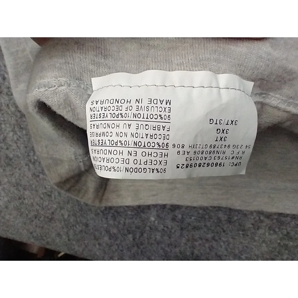 Champion Mens T-Shirt 3XT Gray Heather Script Logo Big & Tall Short Sleeve Tee - Picture 9 of 9